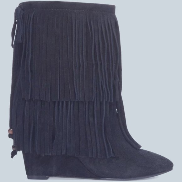 Ralph Lauren Denim & Supply  Donata Fringe Wedge 5 - Picture 1 of 9